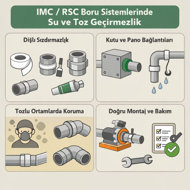 IMC/RSC Boru Sistemlerinde Su ve Toz Geçirmezlik Nasıl Sağlanır?