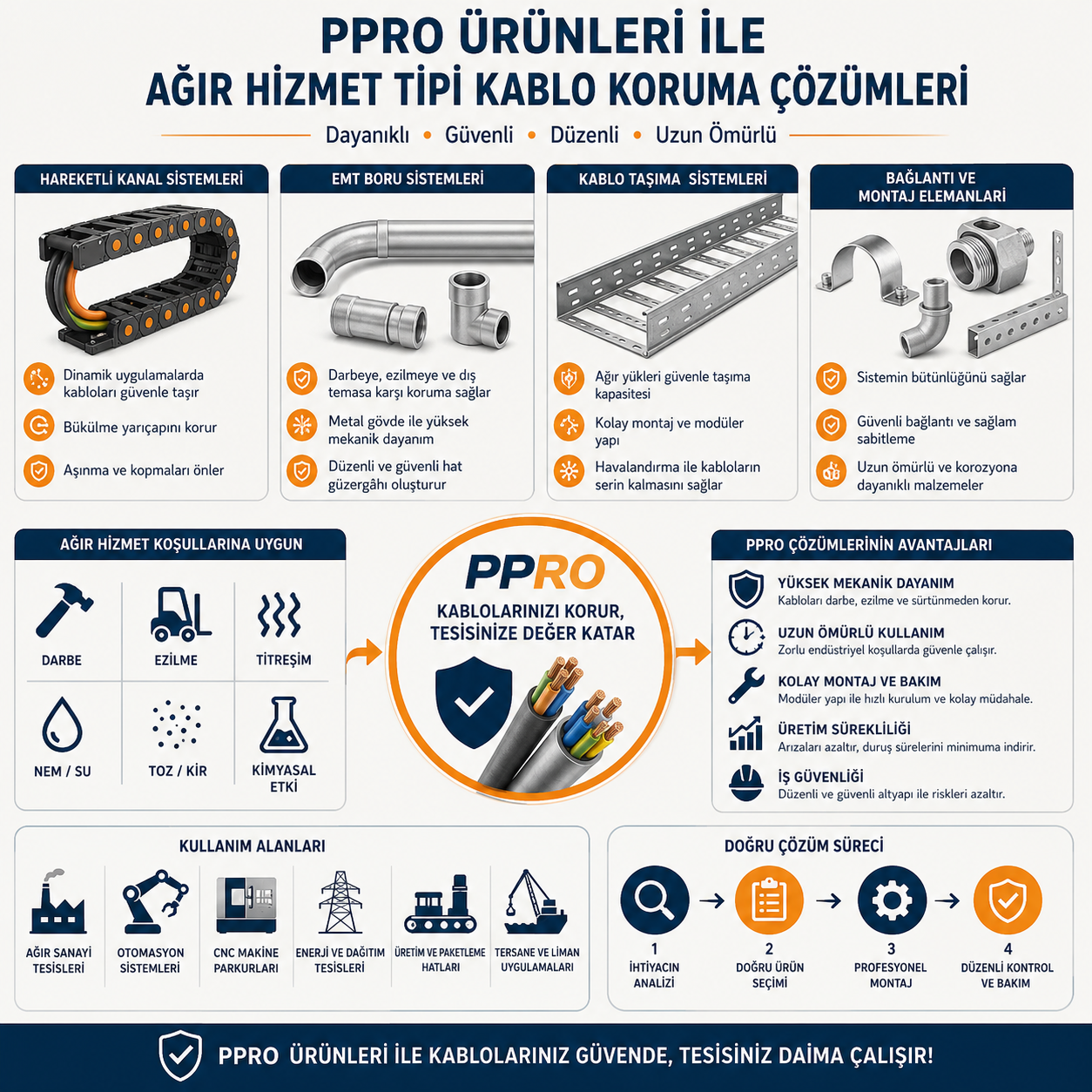 PPRO Ürünleri ile Ağır Hizmet Tipi Kablo Koruma Çözümleri