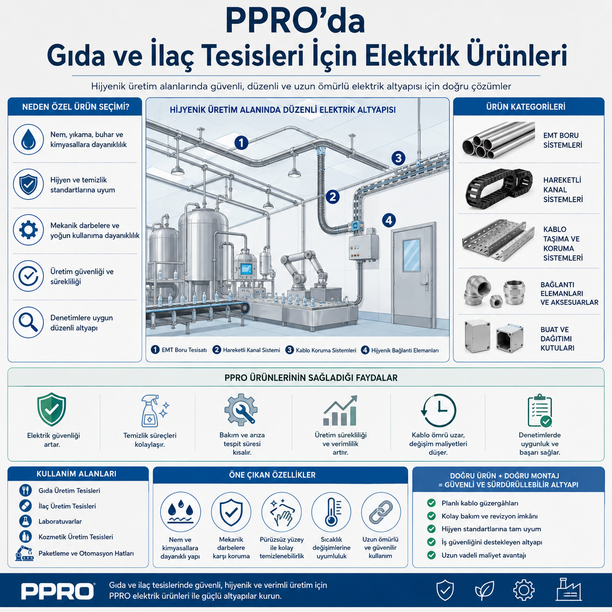PPRO’da Gıda ve İlaç Tesisleri İçin Elektrik Ürünleri