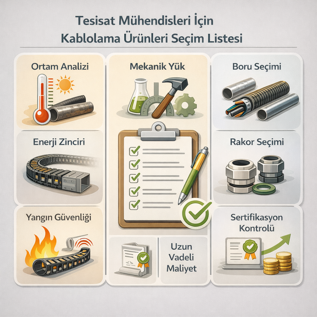 Tesisat Mühendisleri İçin Kablolama Ürünleri Seçim Listesi