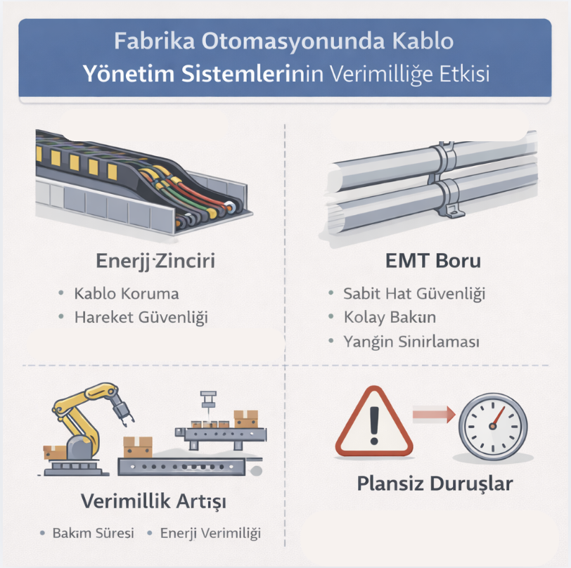Fabrika Otomasyonunda Kablo Yönetim Sistemlerinin Verimliliğe Etkisi