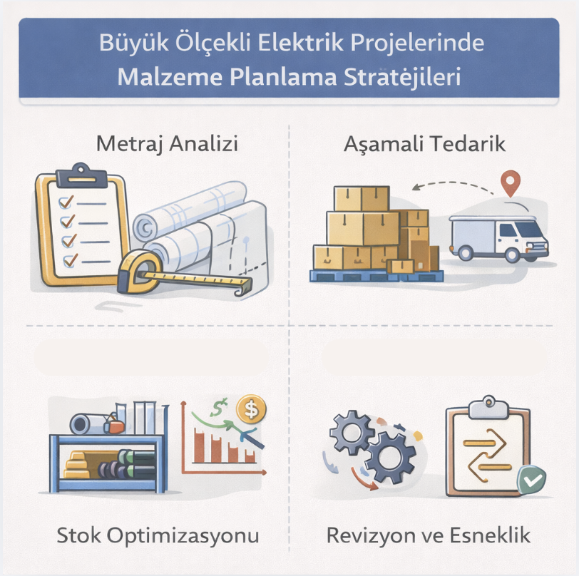 Büyük Ölçekli Elektrik Projelerinde Malzeme Planlama Stratejileri