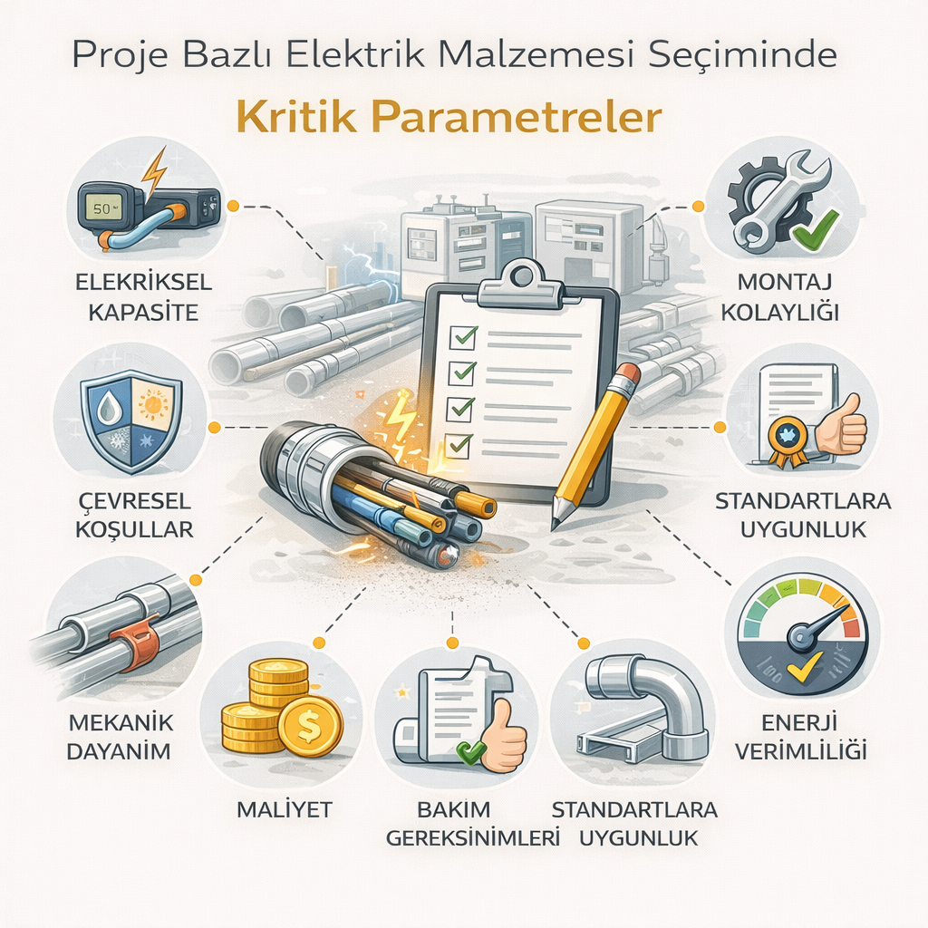 Proje Bazlı Elektrik Malzemesi Seçiminde Kritik Parametreler