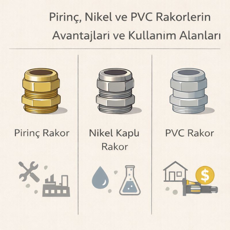 Pirinç, Nikel ve PVC Rakorlerin Avantajları ve Kullanım Alanları