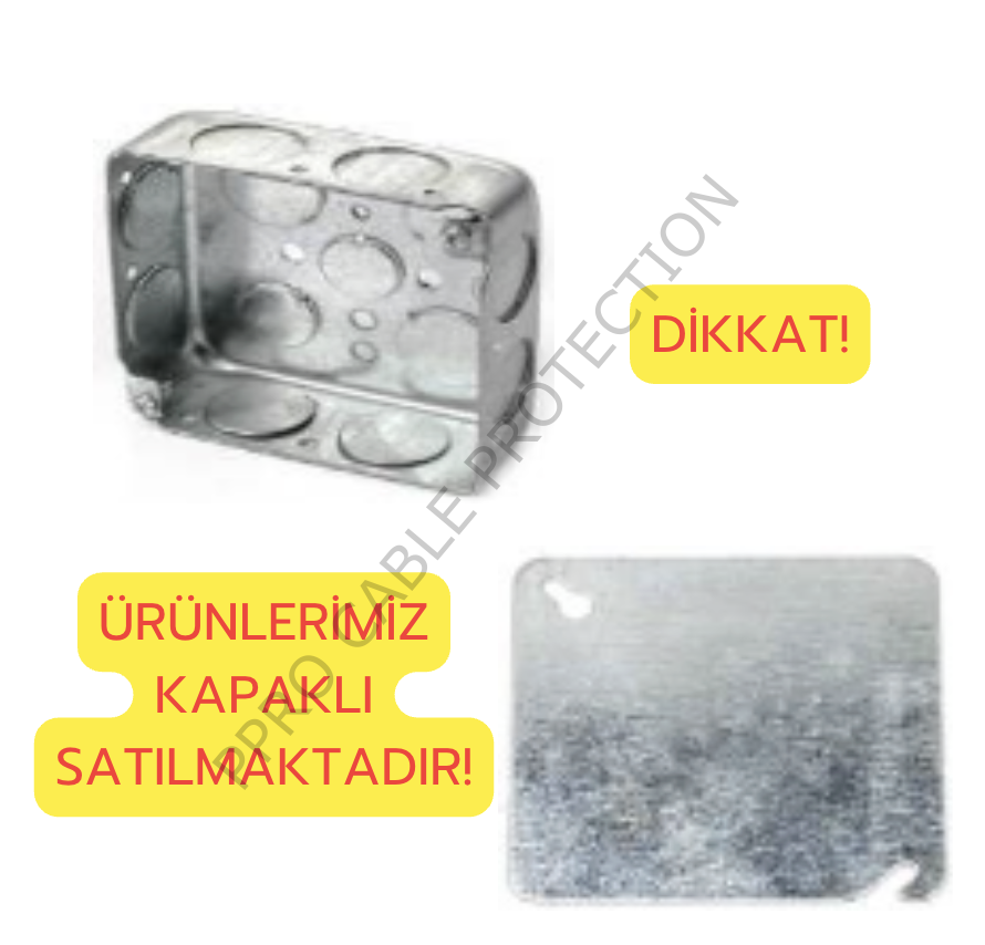 KARE GALVANİZ ÇELİK BUAT  (102x102x38 MM)